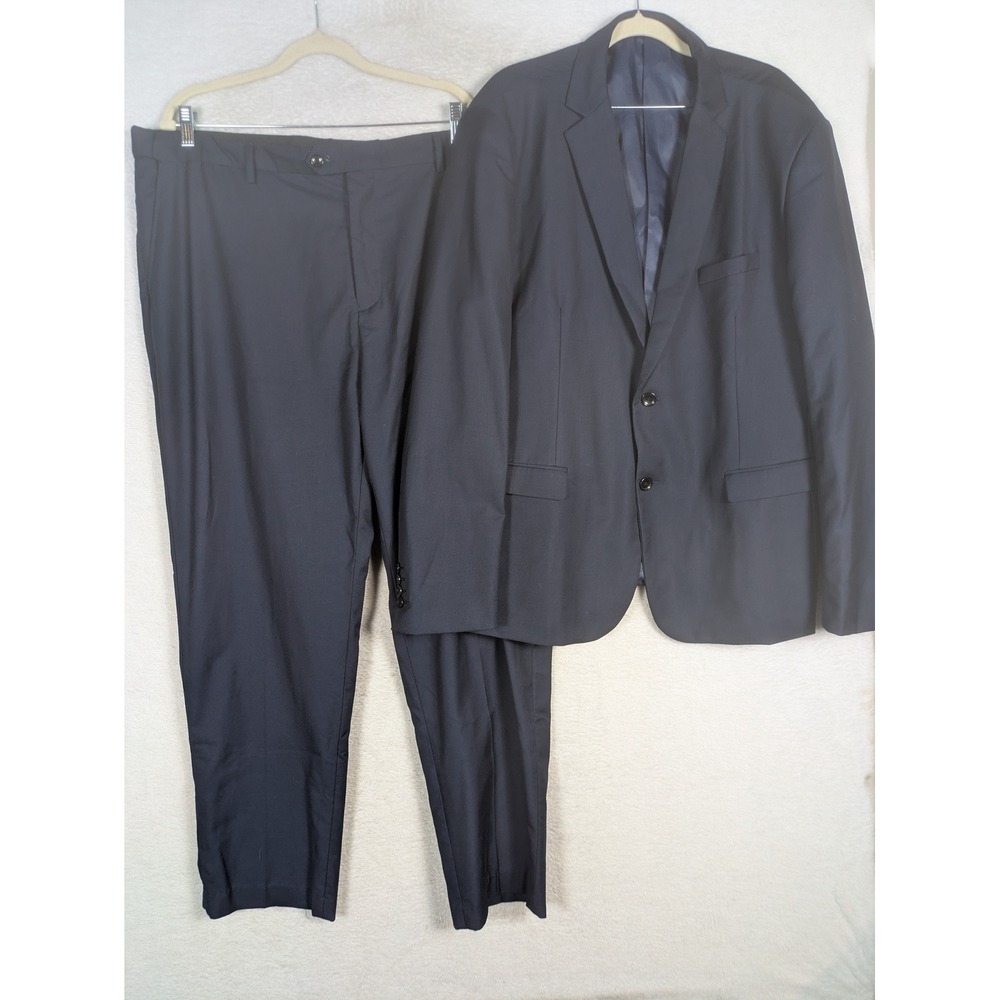 Coofandy Suit Set Men's 2XL Navy Blue 2-Piece Blazer Trousers Formal Business
